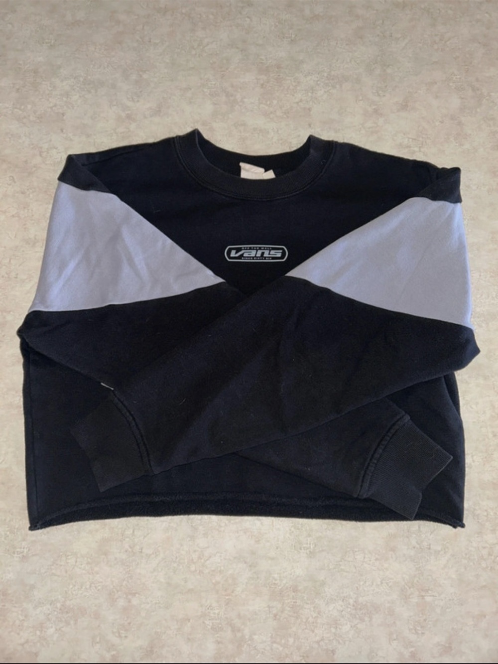 Vans Black Sweatshirt with Light purple Sleeve Panels